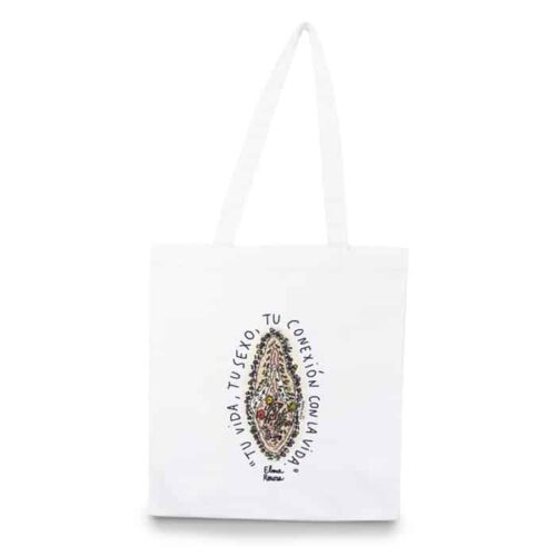Bolsa Tote bag "Conexión con la vida" blanca