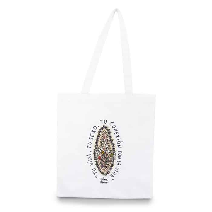 Bolsa Tote bag "Conexión con la vida" blanca