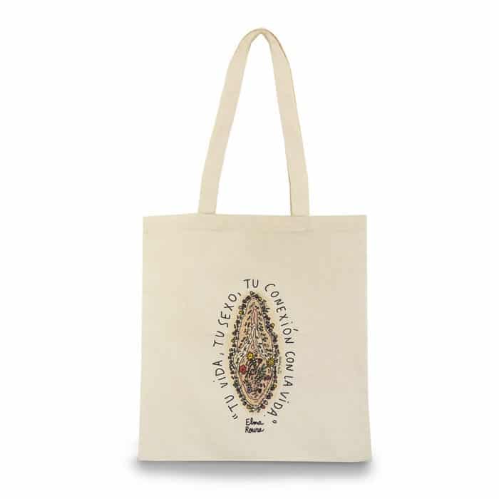 Bolsa Tote bag "Conexión con la vida" beige