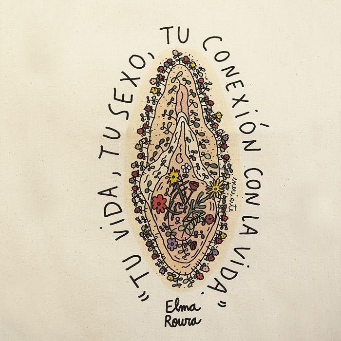 Bolsa Tote bag "Conexión con la vida" beige - Imagen 3
